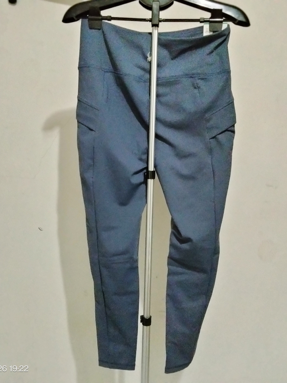 Spyder Active Womens XL High Rise Leggings Side Pockets 26.5 Inseam Gray
